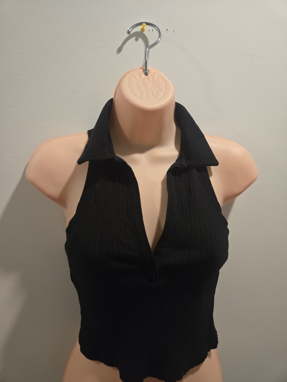 Zara Black Ribbed Collared Tank - Picture 3 of 6